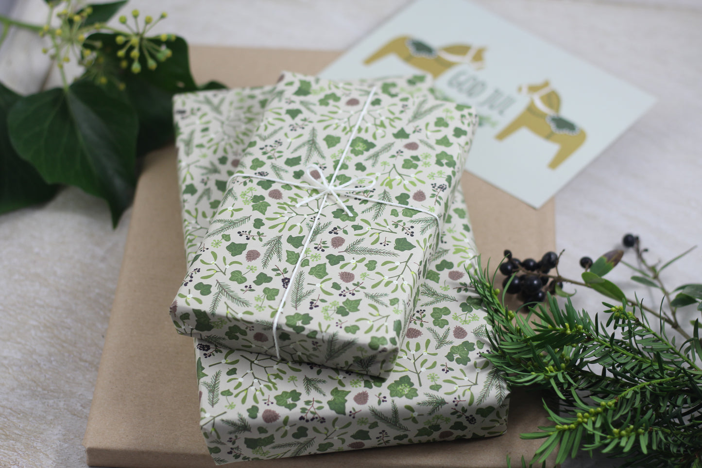 Geschenkpapier „Winterflora“, 5 Bogen A3