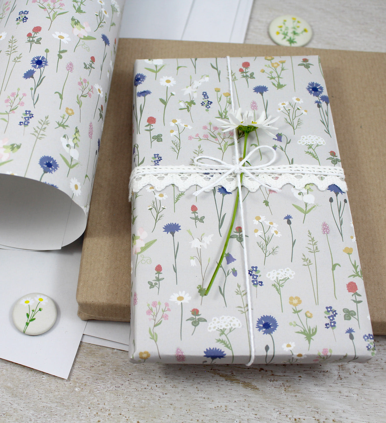 Geschenkpapier „Sommerblumen“, 5 Bogen A3