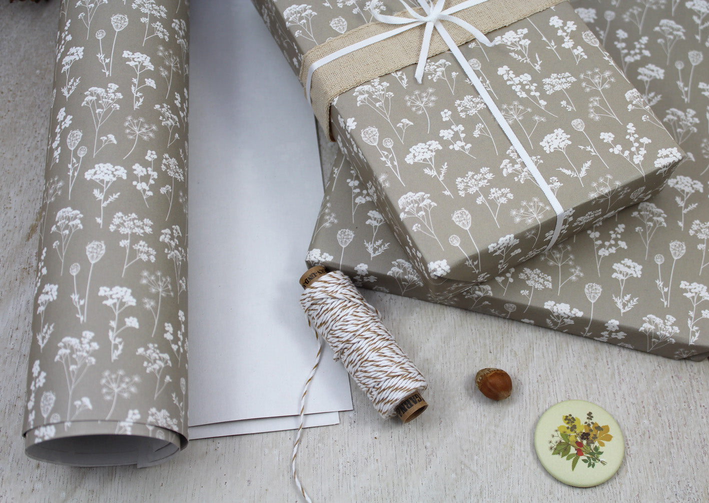 Geschenkpapier „Herbstgestrüpp“ (dunkel), 5 Bogen A3