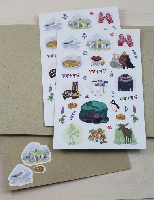 Stickerbogen „Skandinavien“ groß