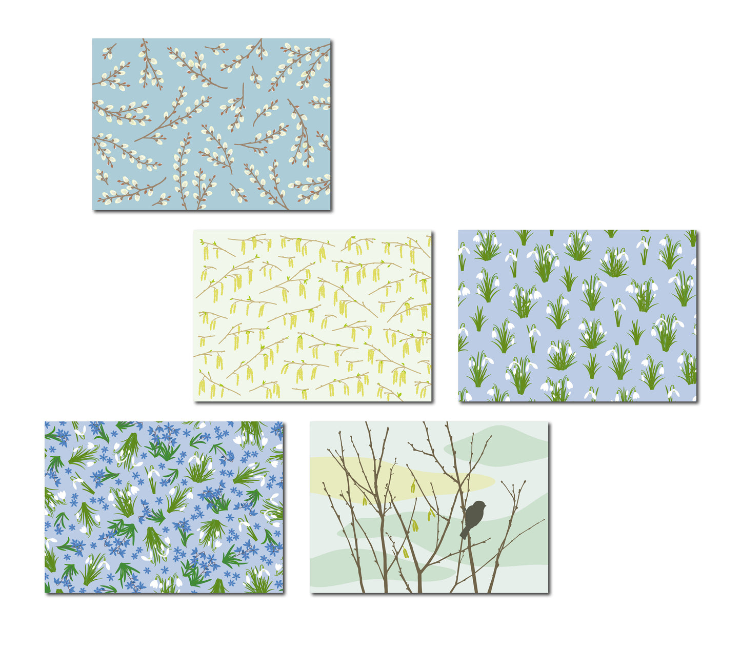 Kartenset „Vorfrühling“ (5 Postkarten)