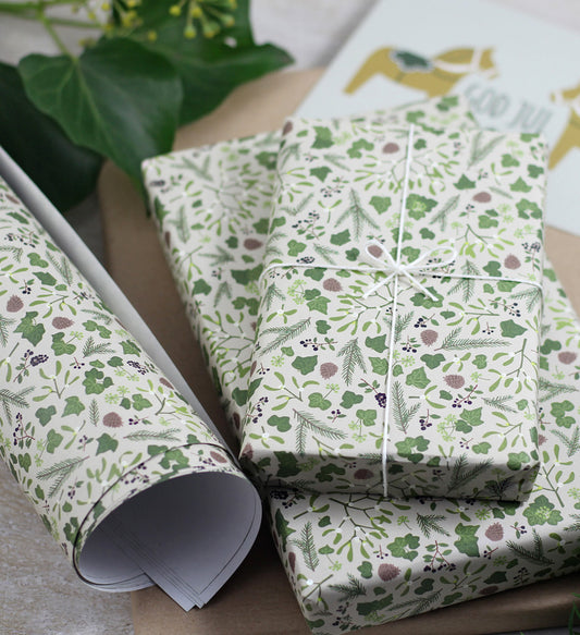 Geschenkpapier „Winterflora“, 5 Bogen A3
