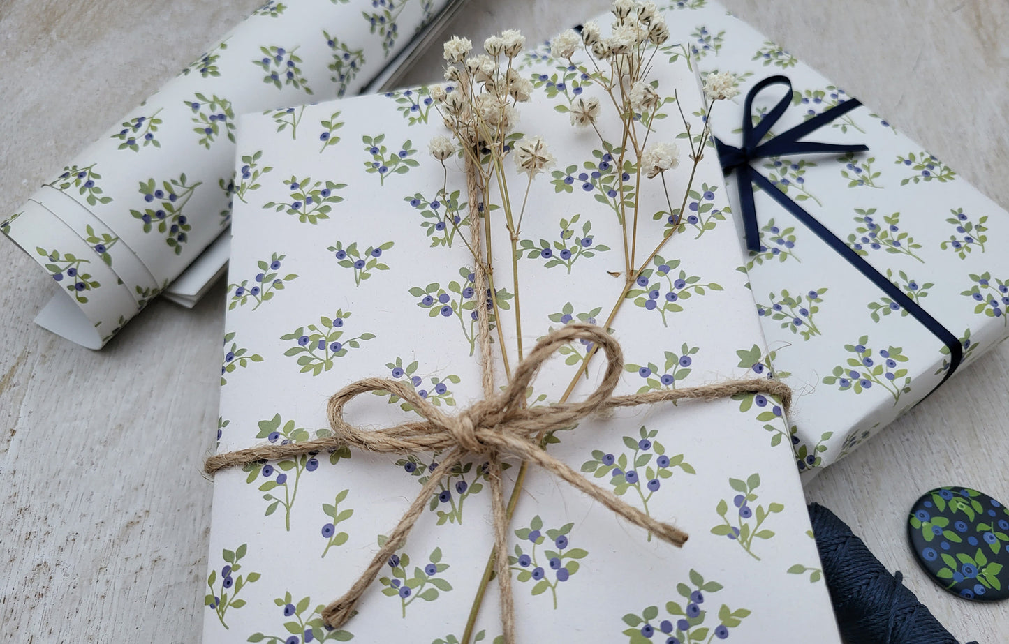 "Blueberries" wrapping paper, 5 sheets A3