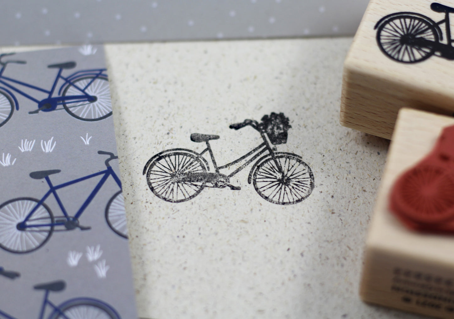 Stempel „Fahrrad mit Blumenkorb“