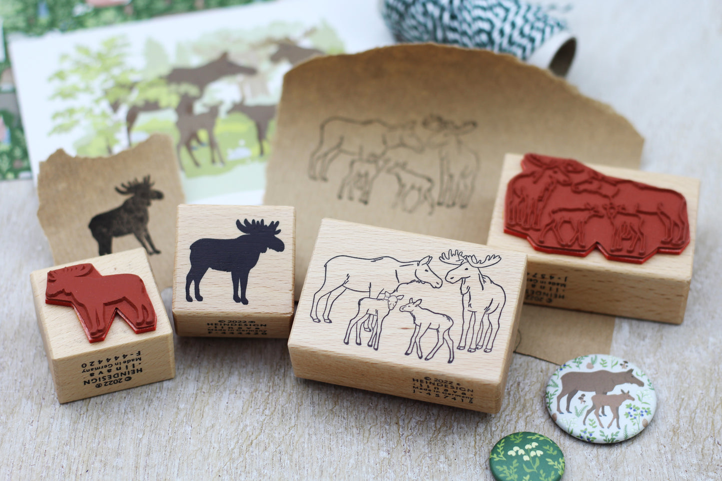 Stempel „Elchfamilie“