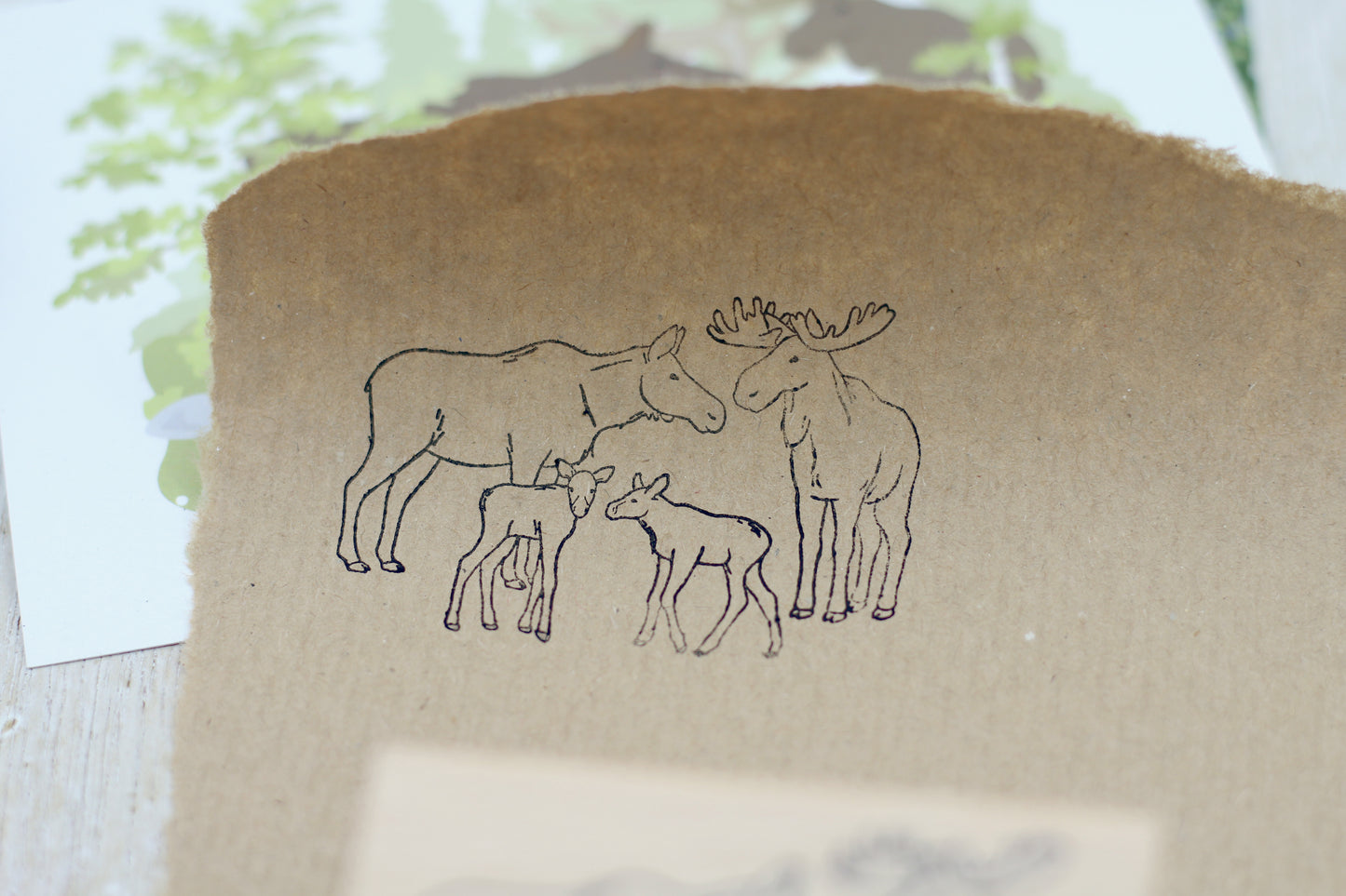 Stempel „Elchfamilie“