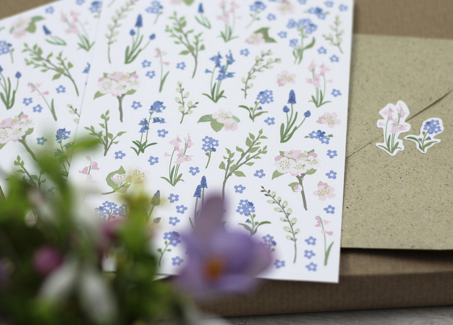 Stickerbogen „Frühlingsblumen“
