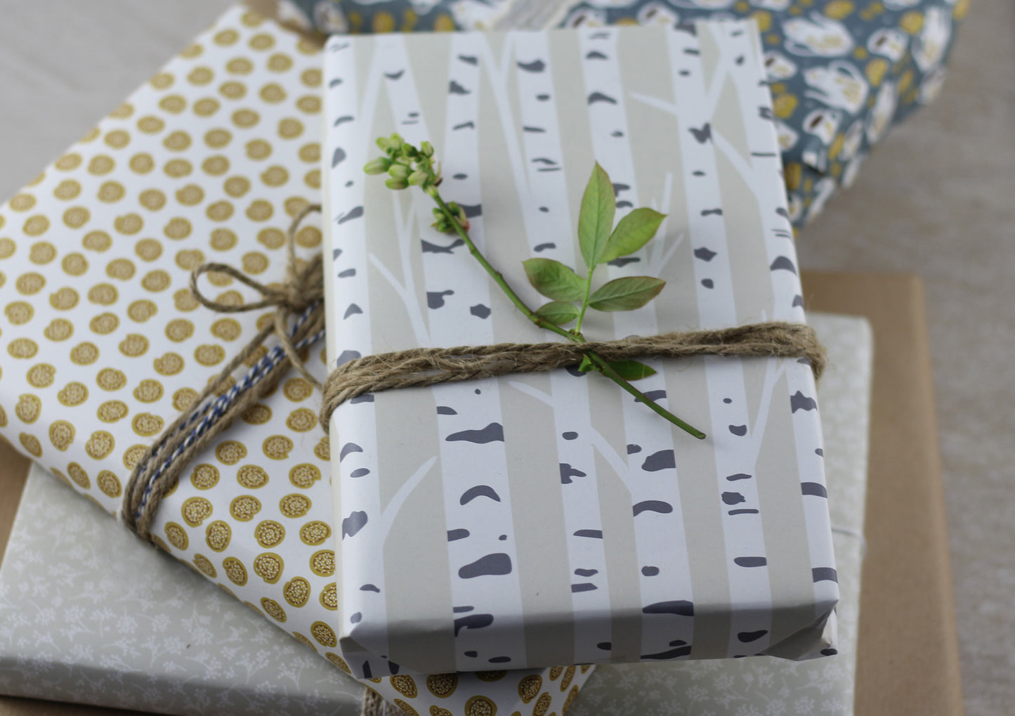 Birch wrapping paper, 5 sheets A3